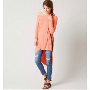Free People We The‎ Free Size XS Grapevine Long Tunic Top Coral